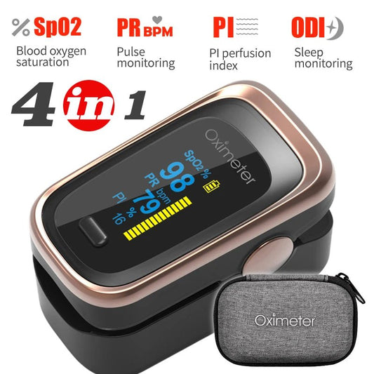 PulseGuard Pro 4-in-1 finger pulse oximeter (SPO2-PR-PI-RR) - Fingerpulsepro